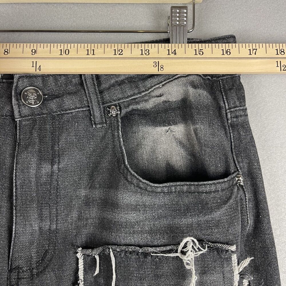 Vintage Rebel Vengeance Distressed Jean Mens 32x32 Black Rock Goth Grunge READ - Picture 5 of 16